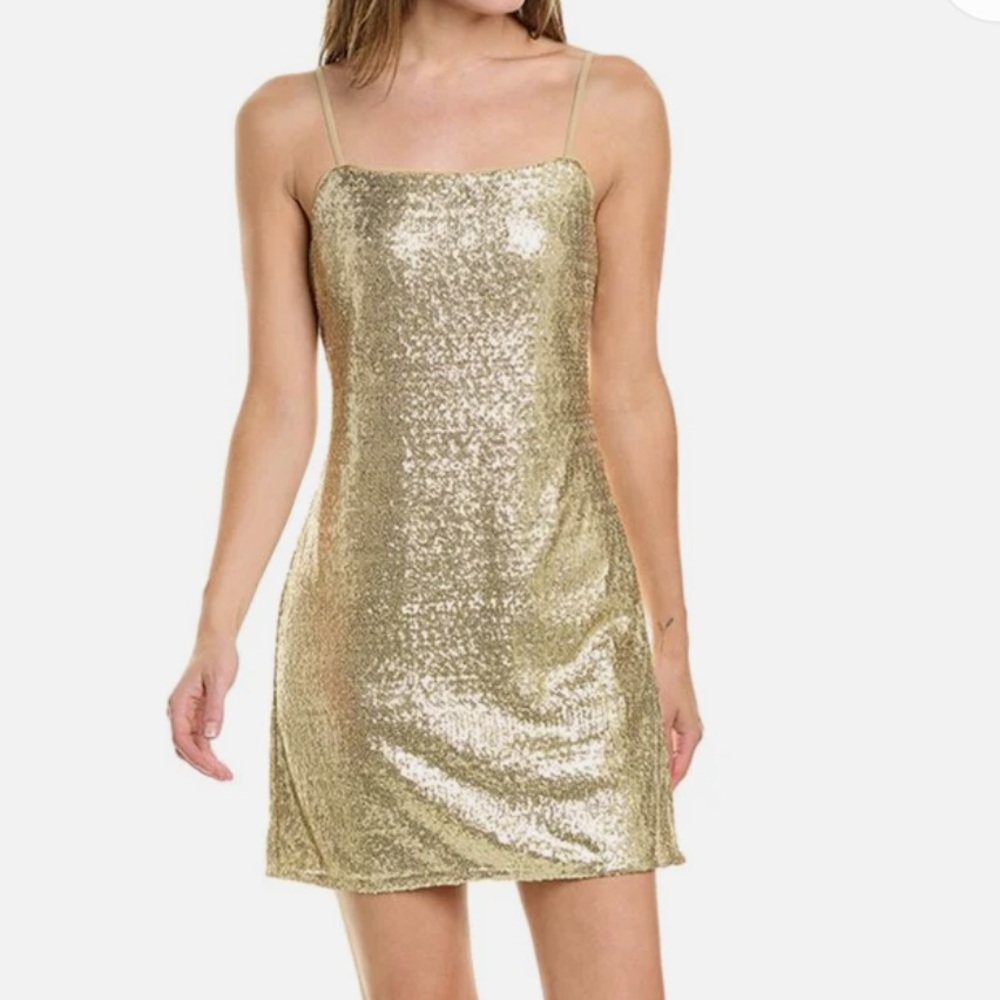 NWT Walter Baker Gold maya gold rush Sequin Dress